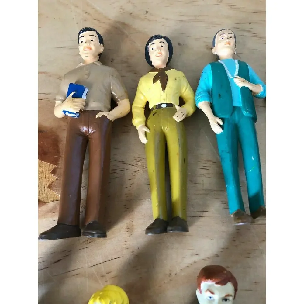 Vintage Lot Of 11 PVC people Educational Kids Toys RARE